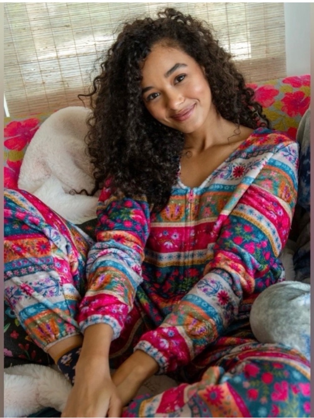 Natural Life White and Multicolor Onesie